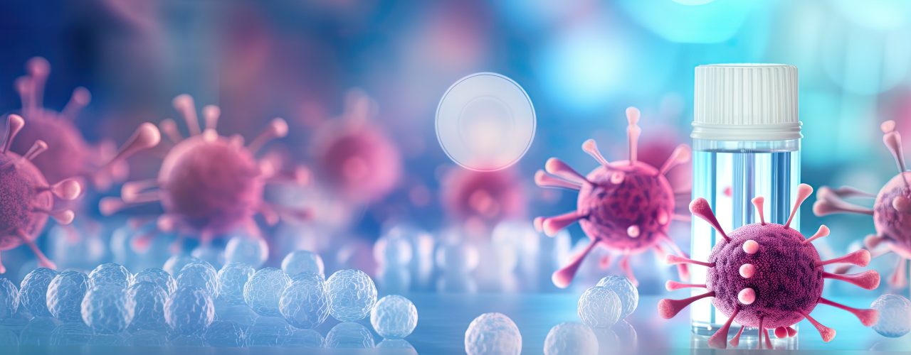 A test kit determines the presence of coronavirus in patient samples by converting and amplifying viral RNA to DNA targeting the spike protein gene of the 2019 nCov virus With copyspace for